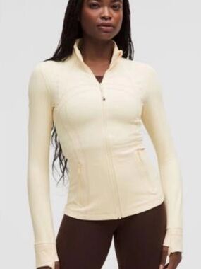 lululemon athletica Cream Fitted Zip-Up Varsity Jacket